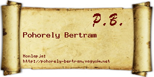 Pohorely Bertram névjegykártya